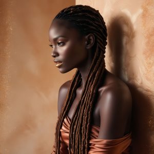 default a stunning afroamerican model with long intricately br 1